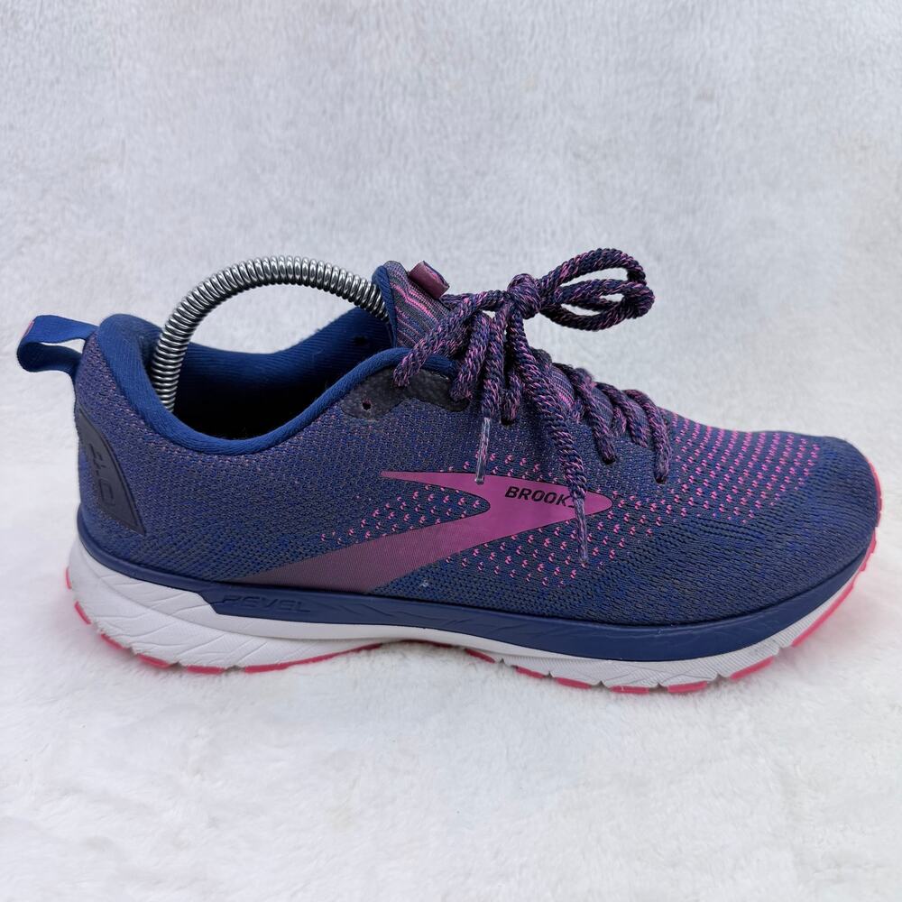 Brooks Revel 4 Womens Running Shoes Blue Pink Size 10.5 Athletic Sneakers